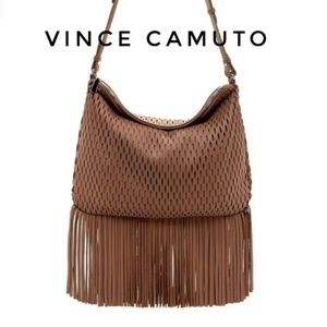 Vince Camuto Premium Leather Fringe Crossbody Bag